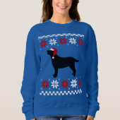 Black Labrador Silhouette Kerstkerstkerstman Trui (Voorkant)