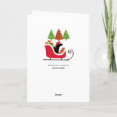 Black Labrador Silhouette kerstkledij Kaart (Achterkant)