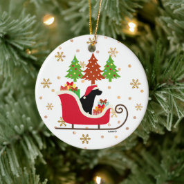 Black Labrador Silhouette kerstkledij Keramisch Ornament