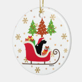 Black Labrador Silhouette kerstkledij Keramisch Ornament (Links)