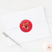 Black Labrador Silhouette kerstkledij Red Ronde Sticker (Envelop)