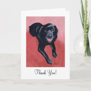 Black Labrador Smiling Bedankkaart