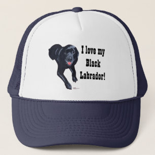 Black Labrador Smiling Trucker Pet