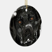 Black Labrador - SneeuwWereldbol Keramisch Ornament (Rechts)
