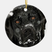 Black Labrador - SneeuwWereldbol Keramisch Ornament (Voorkant)
