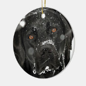 Black Labrador - SneeuwWereldbol Keramisch Ornament (Links)