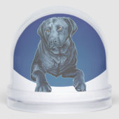 Black Labrador Snow Globe Custom Dog Snow Globe Sneeuwbol (Voorkant)