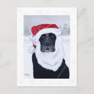 Black Labrador Snowflakes kerstBriefkaarten Feestdagenkaart