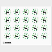 Black Labrador St. Patrick's Day Shamrock Initiaal Ronde Sticker (Vel)
