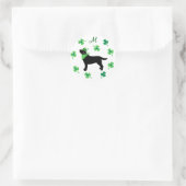 Black Labrador St. Patrick's Day Shamrock Initiaal Ronde Sticker (Tas)
