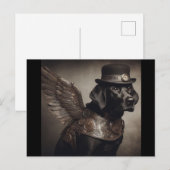 Black Labrador Steampunk Briefkaart (Voorkant / Achterkant)