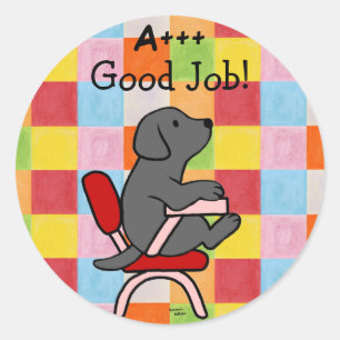 Black Labrador Student 1 Beloning Stickers