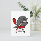 Black Labrador Student 2 Cartoon Briefkaart (Staand voorkant)