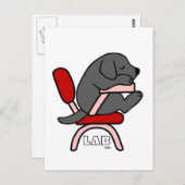 Black Labrador Student 2 Cartoon Briefkaart (Voorkant / Achterkant)