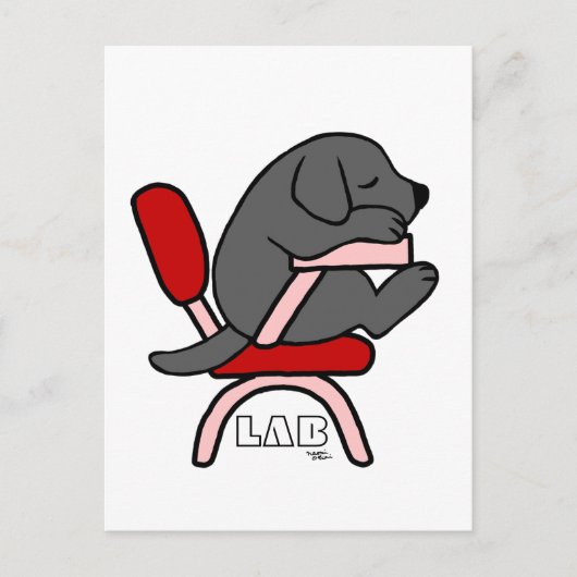 Black Labrador Student 2 Cartoon Briefkaart (Voorkant)