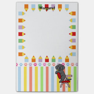 Black Labrador Student 3 Post-it® Notes