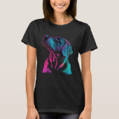 Black Labrador Synthwave 80s Retrowave Aesthetic T-shirt (Voorkant)