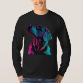 Black Labrador Synthwave 80s Retrowave Aesthetic T-shirt (Voorkant)