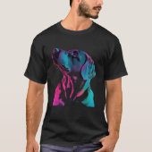 Black Labrador Synthwave 80s Retrowave Aesthetic T-shirt (Voorkant)