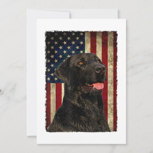 Black Labrador T Shirt Gift USA Flag Lab Owner Duc Kaart (Voorkant)