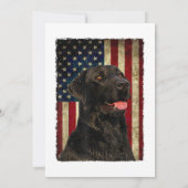 Black Labrador T Shirt Gift USA Flag Lab Owner Duc Kaart (Achterkant)
