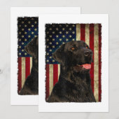 Black Labrador T Shirt Gift USA Flag Lab Owner Duc Kaart (Voorkant / Achterkant)