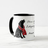 Black Labrador Tartan Scarf 2 Mok (Voorkant links)