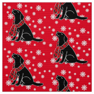 Black Labrador Tartan Scarf 2 Stof