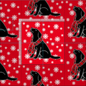 Black Labrador Tartan Scarf 2 Stof (Delen)