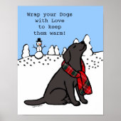 Black Labrador Tartan Scarf Dark Poster (Voorkant)