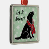 Black Labrador Tartan Scarf Ornament (Rechts)