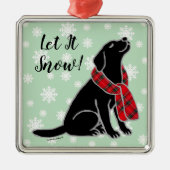 Black Labrador Tartan Scarf Ornament (Voorkant)