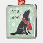 Black Labrador Tartan Scarf Ornament (Links)