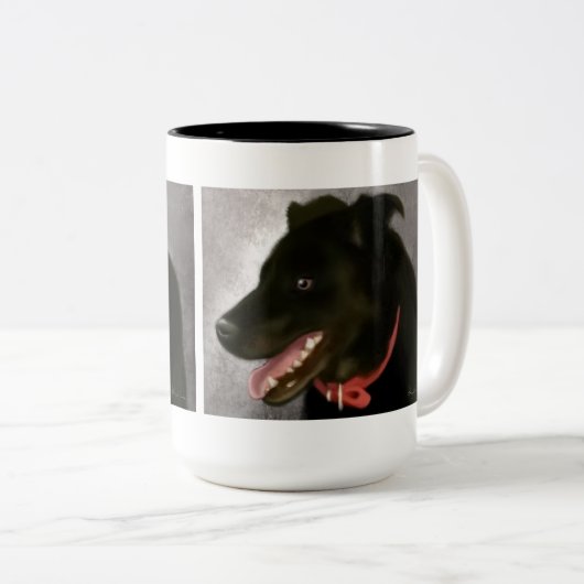 Black Labrador Two Toned Mok (Voorkant rechts)