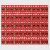 Black Labrador Ugly Kerstpattern Cadeaupapier (Vlak)