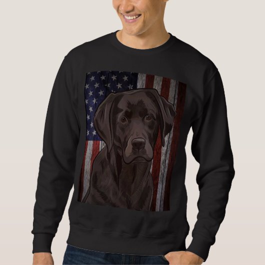 Black Labrador Usa Flag Lab Owner Duck Hunter Vint Trui (Voorkant)