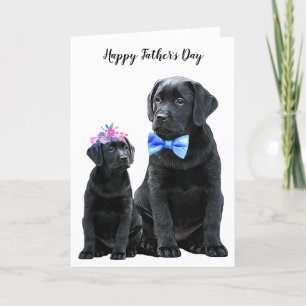 Black Labrador Vaderdag Dog Dad - Cute Puppy Kaart