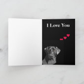 Black Labrador Valentijn Feestdagen Kaart (Binnen)