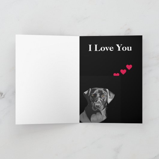 Black Labrador Valentijn Feestdagen Kaart (Binnen)