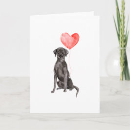Black Labrador Valentijns  Card, Dog Valentijns Feestdagen Kaart