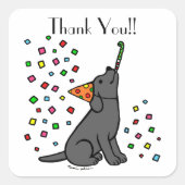 Black Labrador Verjaardagsfeestje Stickers (Voorkant)