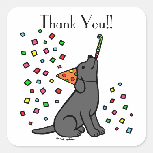 Black Labrador Verjaardagsfeestje Stickers (Voorkant)