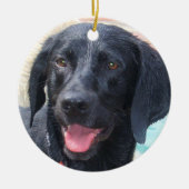 Black Labrador-versiering Keramisch Ornament (Voorkant)
