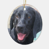 Black Labrador-versiering Keramisch Ornament (Links)