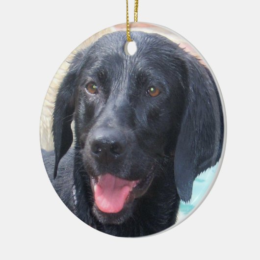 Black Labrador-versiering Keramisch Ornament (Links)