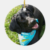 Black Labrador-versiering Keramisch Ornament (Achterkant)