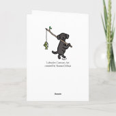 Black Labrador Vissen Cartoon Kaart (Achterkant)