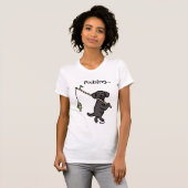 Black Labrador Vissen Cartoon T-shirt (Voorkant volledig)