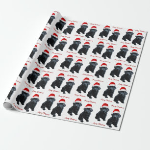 Black Labrador Vrolijk Kerstmis Puppy Santa Dog Cadeaupapier