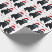 Black Labrador Vrolijk Kerstmis Puppy Santa Dog Cadeaupapier (Hoek)